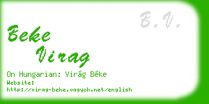 beke virag business card